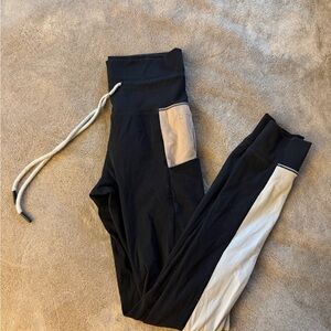 Women's Black and Cream Leggings